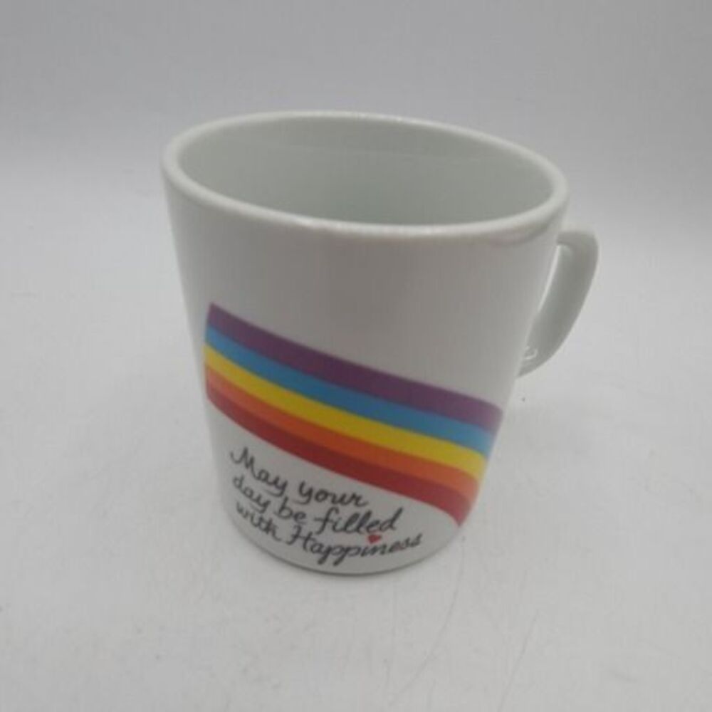 Vintage Rainbow "May your day be filled with happiness" Mug